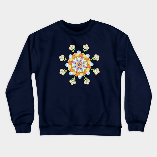 Big Top Rainbow Mandala Crewneck Sweatshirt by PatriciaSheaArt